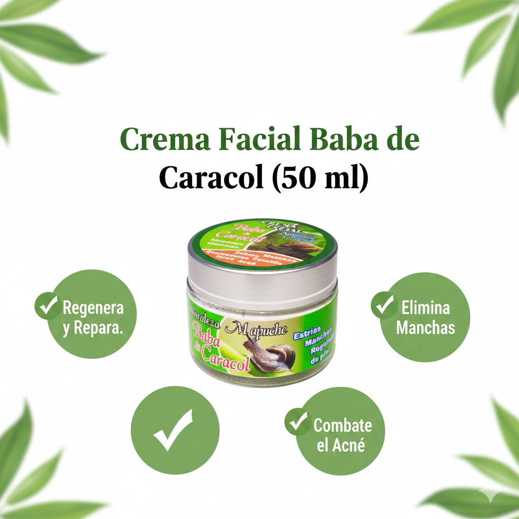 Crema de baba de caracol Naturaleza Mapuche