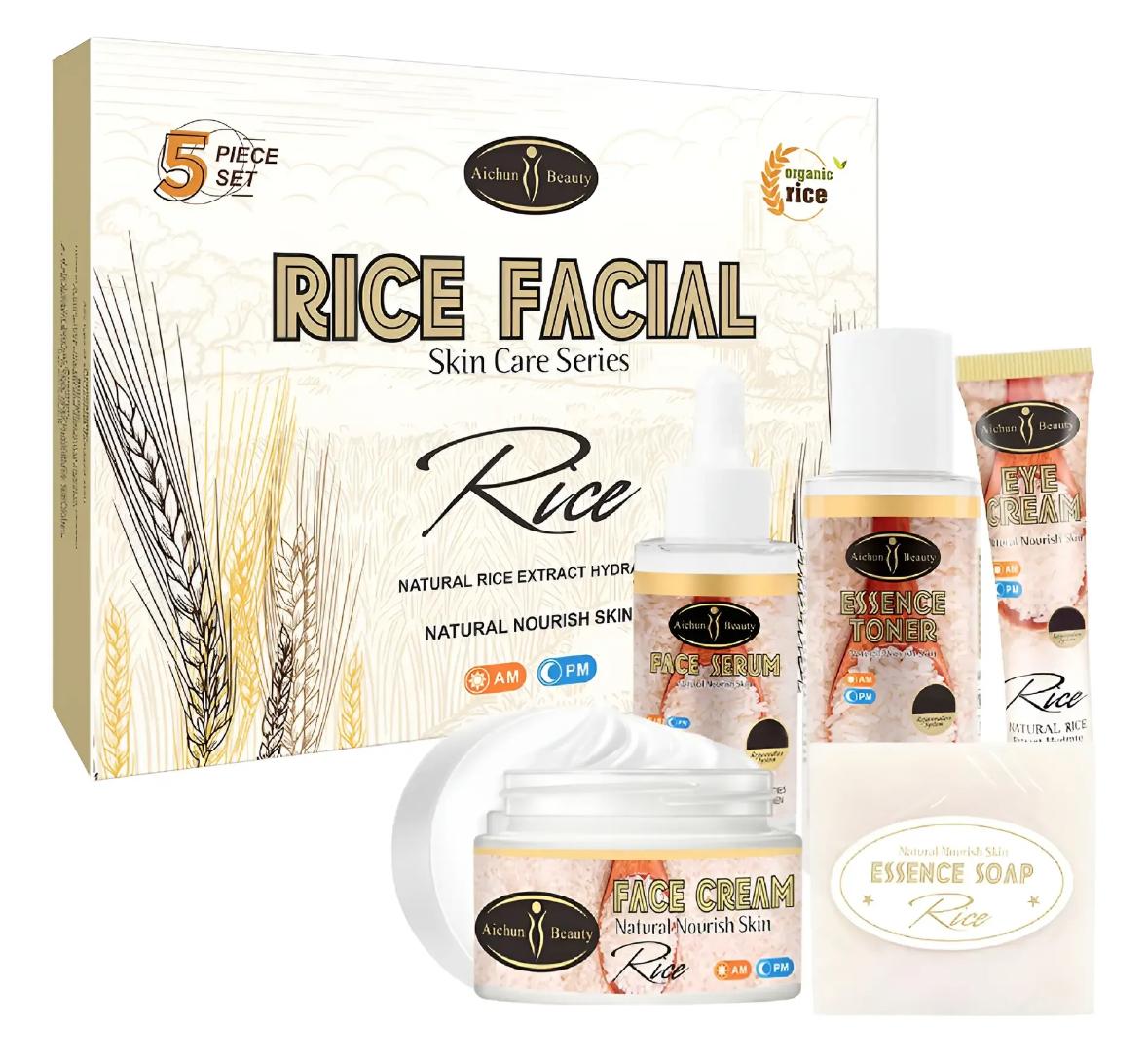 Set facial de arroz de 5 piezas